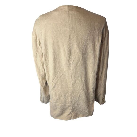 Free People Womens Linen Blame Blazwr Jack One Button Striped Lining Oversized M - Picture 5 of 6